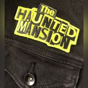 DISNEY HAUNTED MANSION FOOLISH MORTALS Black Jean Jacket Size XL MENS or UNISEX